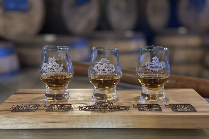 Flight from the barrel whiskey tasting Nashville