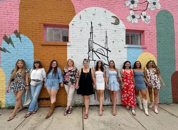 Murals and mimosas group and mural in Nashville