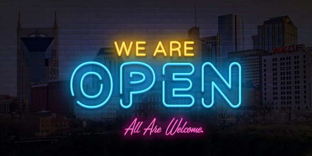 Nashville Is Open for Business sign post-tornado
