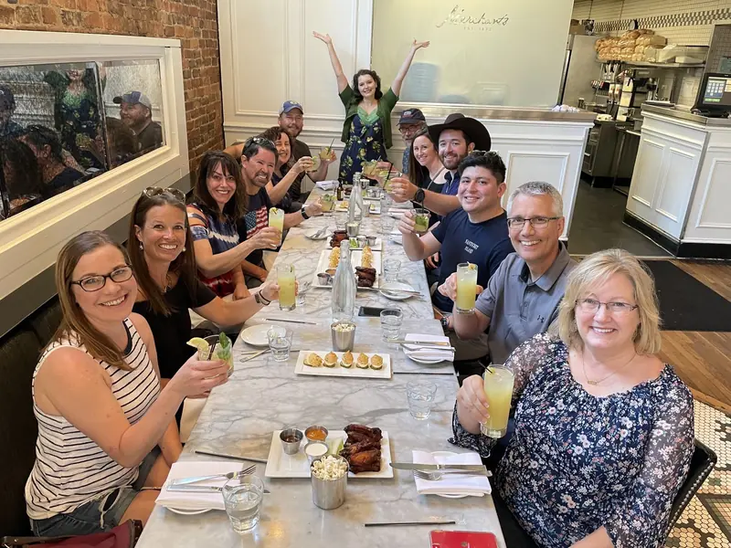 Downtown Nashville food tour group at Merchants