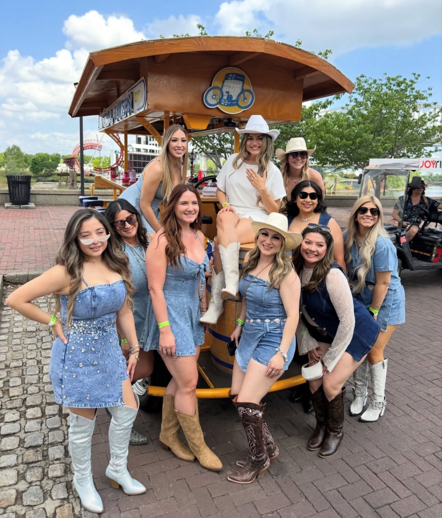 A Nashville party bike (pedal tavern) rolling through downtown