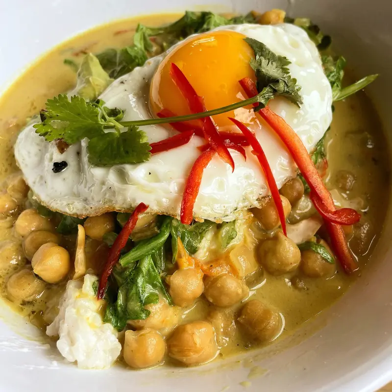 The Hatchery dish at Acme: chickpeas, greens and a fried egg