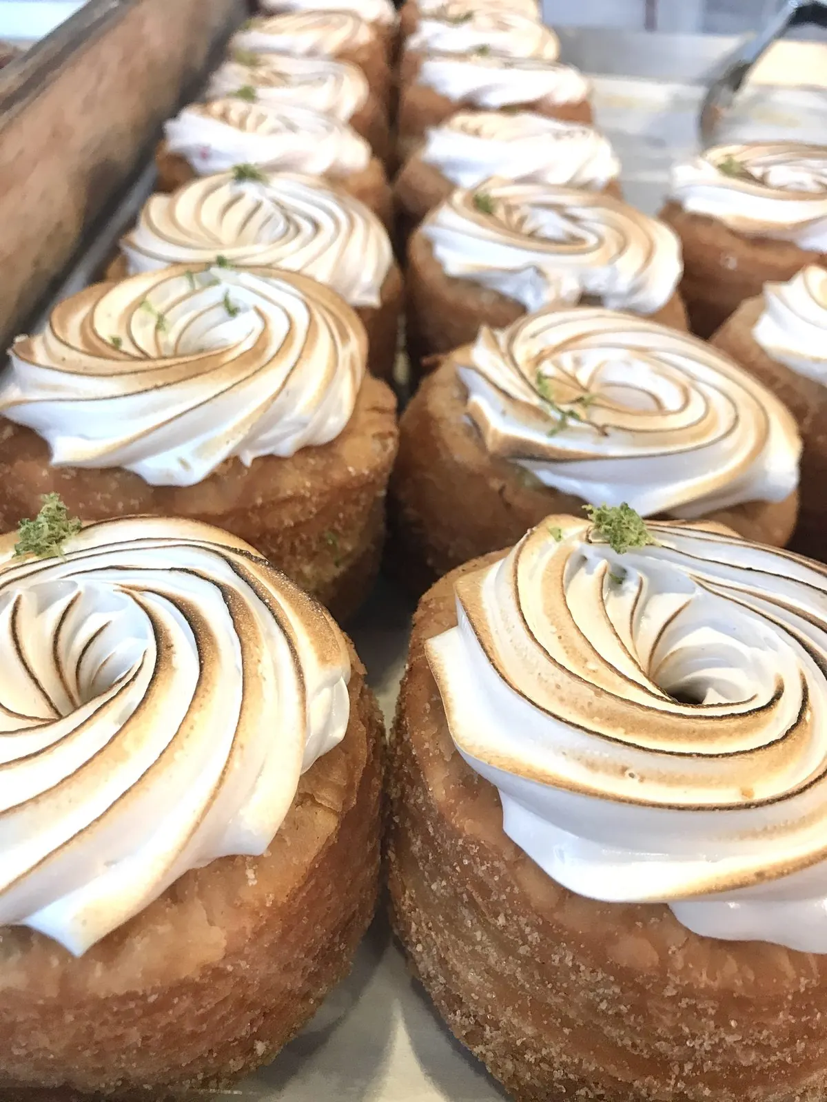 Toasted meringue-topped 100-layer donuts at Five Daughters Bakery