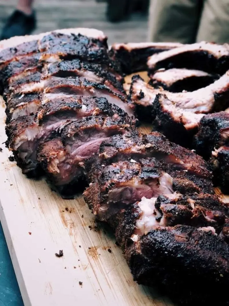 A quarter rack of slow-smoked BBQ ribs