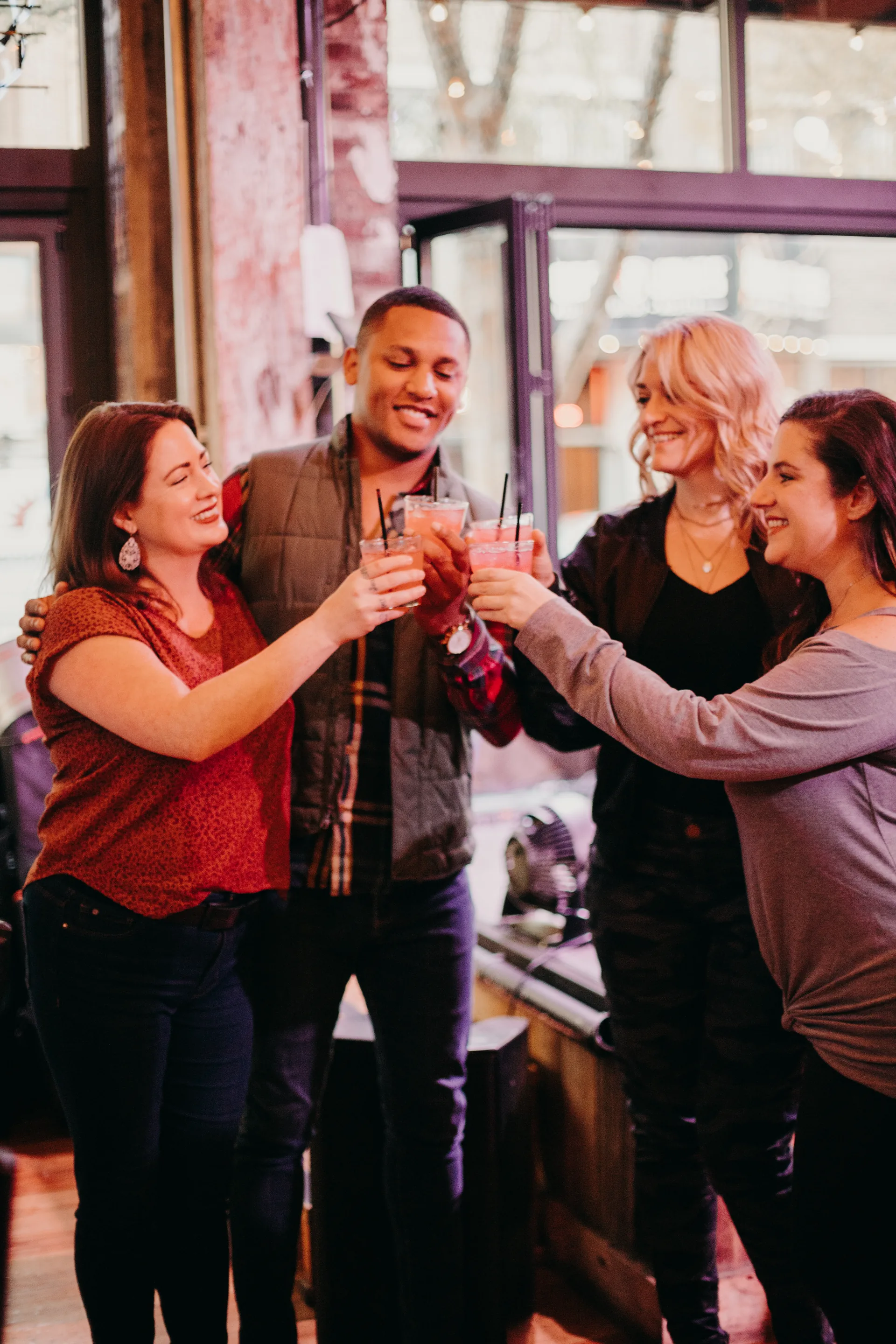 Guests toasting on the downtown Nashville food tour